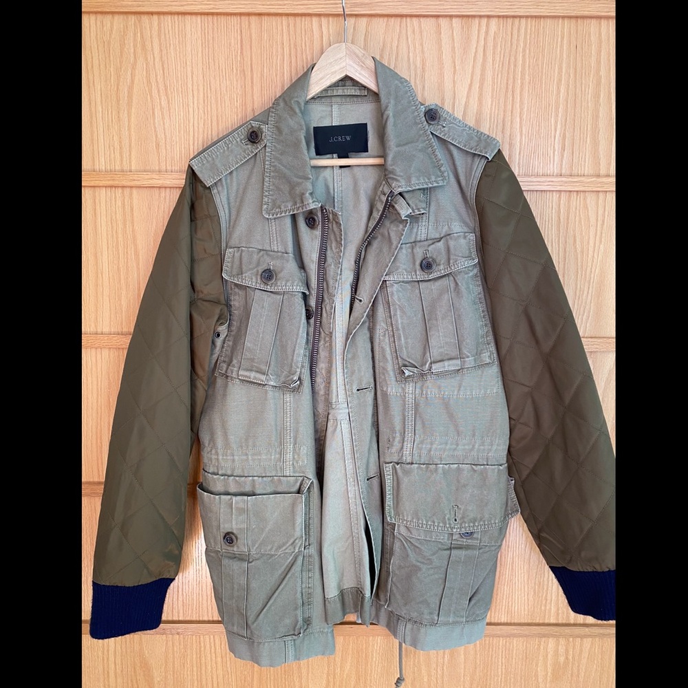 J.Crew bomber jacket, L, army green